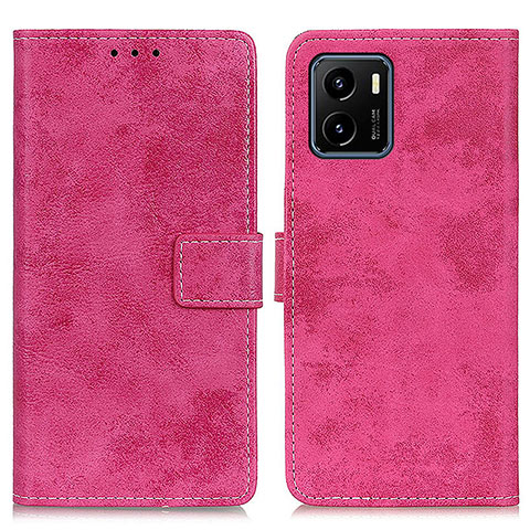 Funda de Cuero Cartera con Soporte Carcasa D05Y para Vivo Y15S Rosa Roja