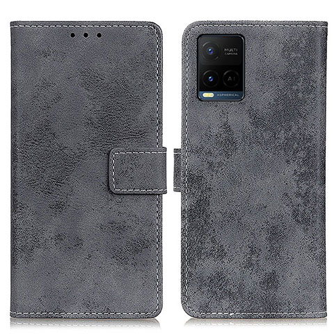 Funda de Cuero Cartera con Soporte Carcasa D05Y para Vivo Y21t Gris