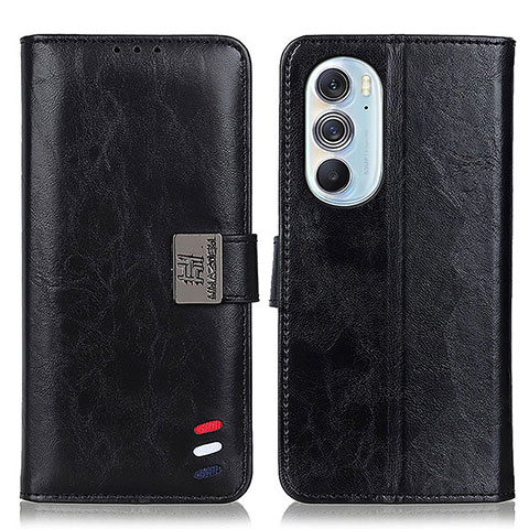 Funda de Cuero Cartera con Soporte Carcasa D06Y para Motorola Moto Edge 30 Pro 5G Negro