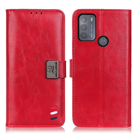 Funda de Cuero Cartera con Soporte Carcasa D06Y para Motorola Moto G50 Rojo