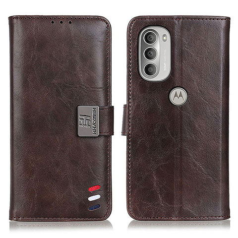 Funda de Cuero Cartera con Soporte Carcasa D06Y para Motorola Moto G51 5G Marron