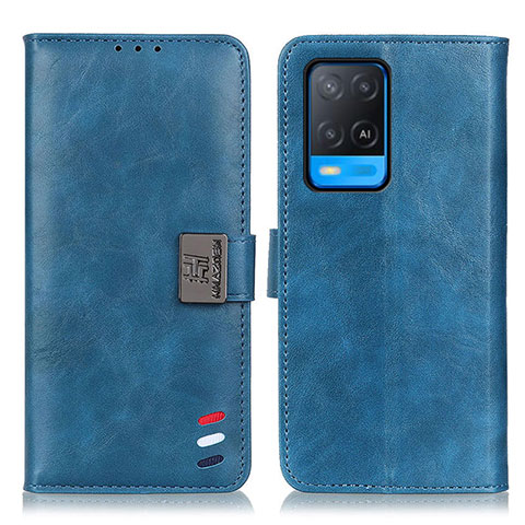 Funda de Cuero Cartera con Soporte Carcasa D06Y para Oppo A54 4G Azul