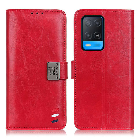 Funda de Cuero Cartera con Soporte Carcasa D06Y para Oppo A54 4G Rojo