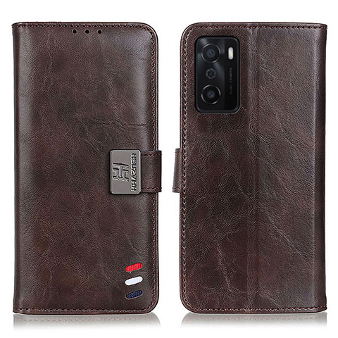 Funda de Cuero Cartera con Soporte Carcasa D06Y para Oppo A55S 5G Marron