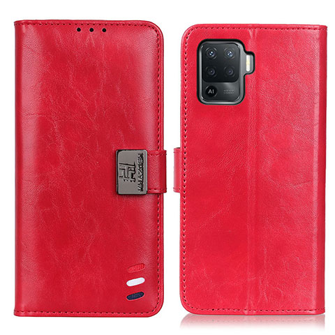 Funda de Cuero Cartera con Soporte Carcasa D06Y para Oppo A94 4G Rojo