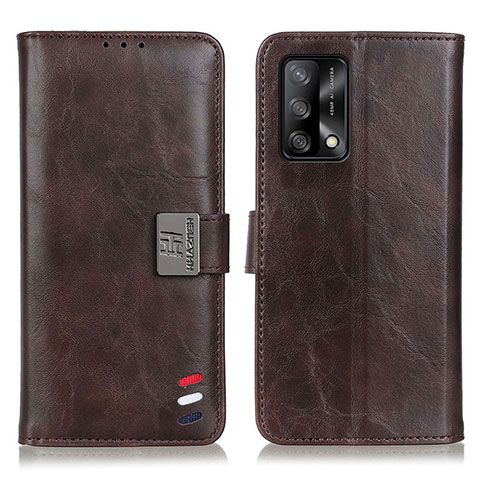 Funda de Cuero Cartera con Soporte Carcasa D06Y para Oppo F19 Marron