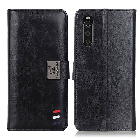 Funda de Cuero Cartera con Soporte Carcasa D06Y para Sony Xperia 10 III SO-52B Negro