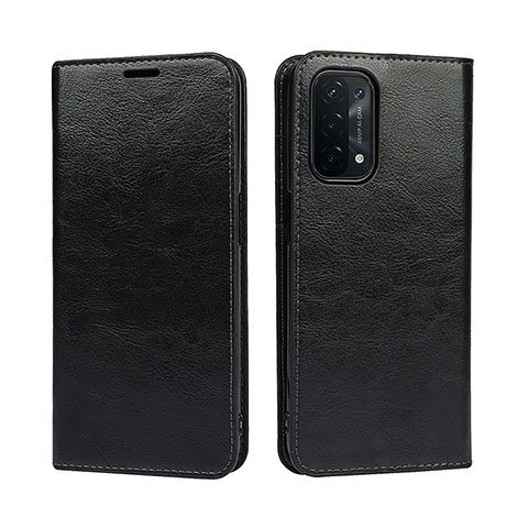 Funda de Cuero Cartera con Soporte Carcasa D07T para Oppo A54 5G Negro