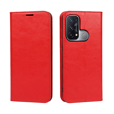 Funda de Cuero Cartera con Soporte Carcasa D07T para Oppo Reno5 A Rojo