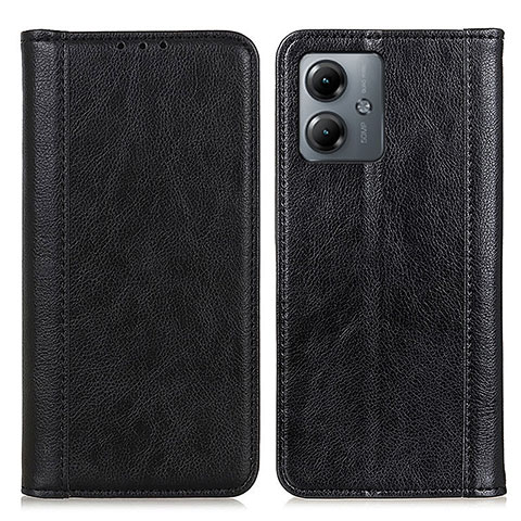 Funda de Cuero Cartera con Soporte Carcasa D07Y para Motorola Moto G14 Negro