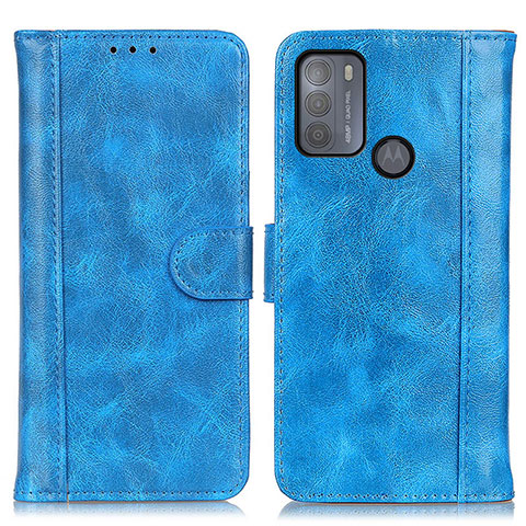 Funda de Cuero Cartera con Soporte Carcasa D07Y para Motorola Moto G50 Azul Cielo