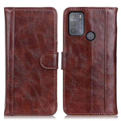 Funda de Cuero Cartera con Soporte Carcasa D07Y para Motorola Moto G50 Marron