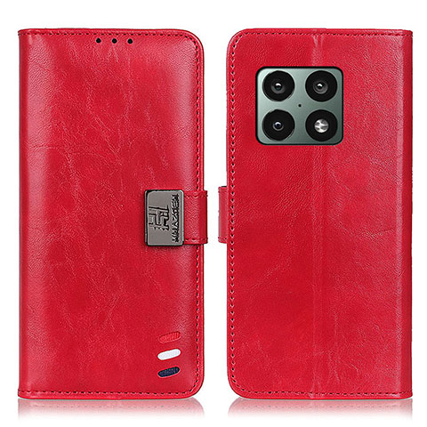 Funda de Cuero Cartera con Soporte Carcasa D07Y para OnePlus 10 Pro 5G Rojo