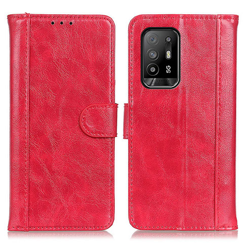 Funda de Cuero Cartera con Soporte Carcasa D07Y para Oppo A94 5G Rojo