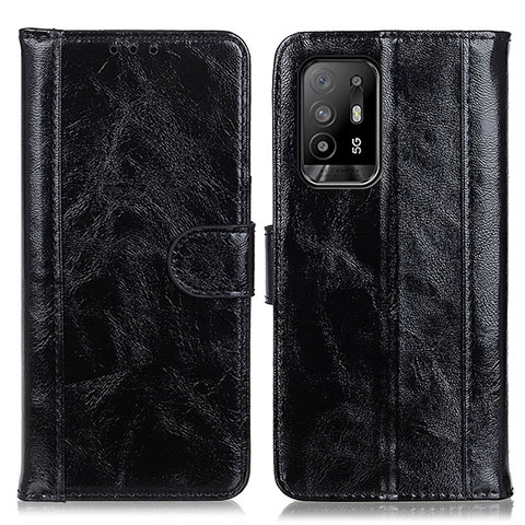 Funda de Cuero Cartera con Soporte Carcasa D07Y para Oppo A95 5G Negro