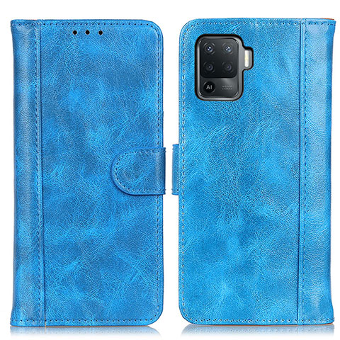 Funda de Cuero Cartera con Soporte Carcasa D07Y para Oppo F19 Pro Azul Cielo