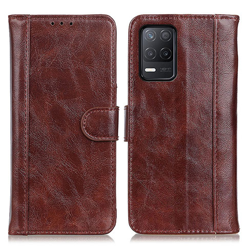 Funda de Cuero Cartera con Soporte Carcasa D07Y para Realme 9 5G India Marron