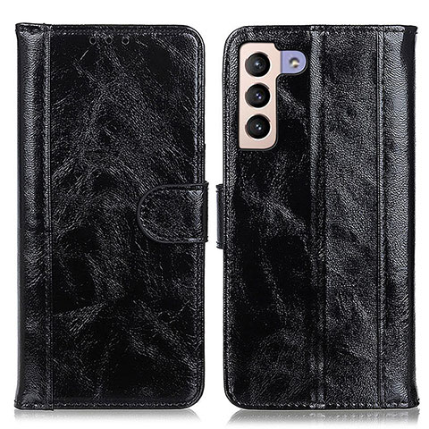 Funda de Cuero Cartera con Soporte Carcasa D07Y para Samsung Galaxy S22 5G Negro