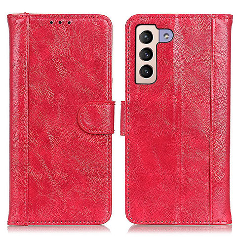 Funda de Cuero Cartera con Soporte Carcasa D07Y para Samsung Galaxy S22 5G Rojo