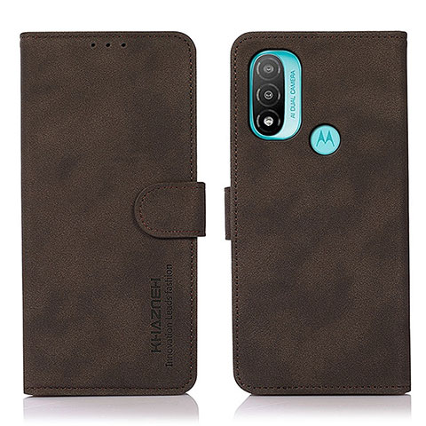 Funda de Cuero Cartera con Soporte Carcasa D08Y para Motorola Moto E20 Marron