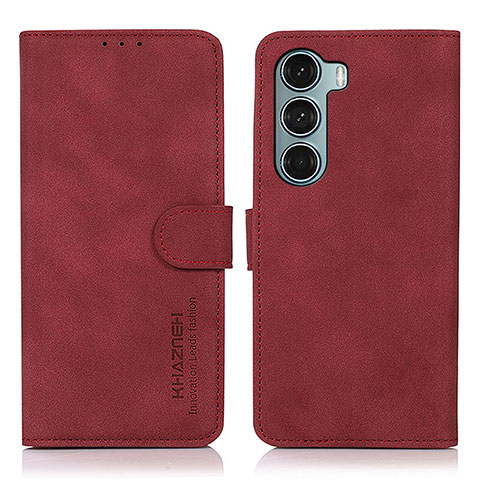 Funda de Cuero Cartera con Soporte Carcasa D08Y para Motorola Moto G200 5G Rojo