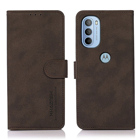 Funda de Cuero Cartera con Soporte Carcasa D08Y para Motorola Moto G31 Marron