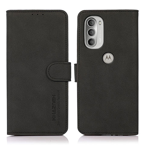 Funda de Cuero Cartera con Soporte Carcasa D08Y para Motorola Moto G51 5G Negro