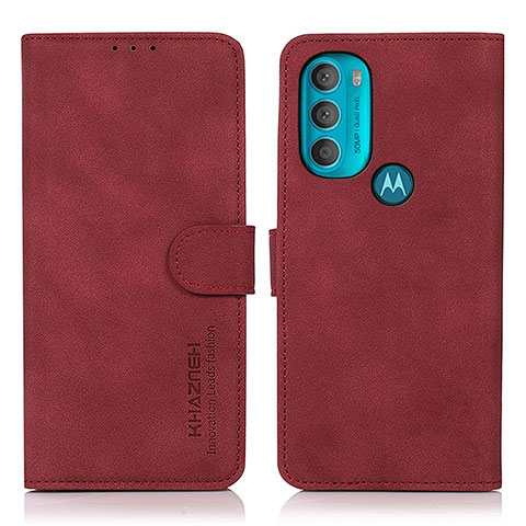 Funda de Cuero Cartera con Soporte Carcasa D08Y para Motorola Moto G71 5G Rojo