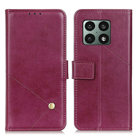 Funda de Cuero Cartera con Soporte Carcasa D08Y para OnePlus 10 Pro 5G Rojo