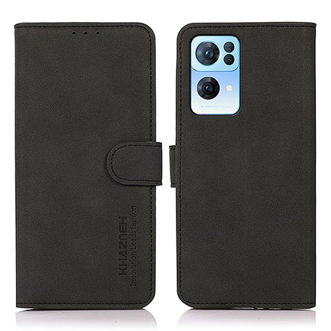 Funda de Cuero Cartera con Soporte Carcasa D08Y para Oppo Reno7 Pro 5G Negro