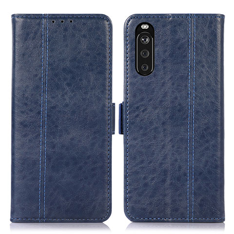 Funda de Cuero Cartera con Soporte Carcasa D08Y para Sony Xperia 10 III Azul