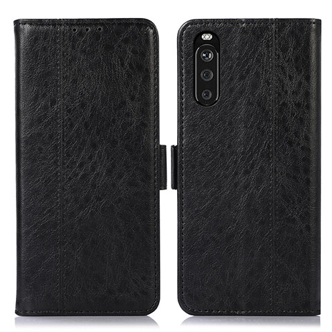 Funda de Cuero Cartera con Soporte Carcasa D08Y para Sony Xperia 10 III Lite Negro