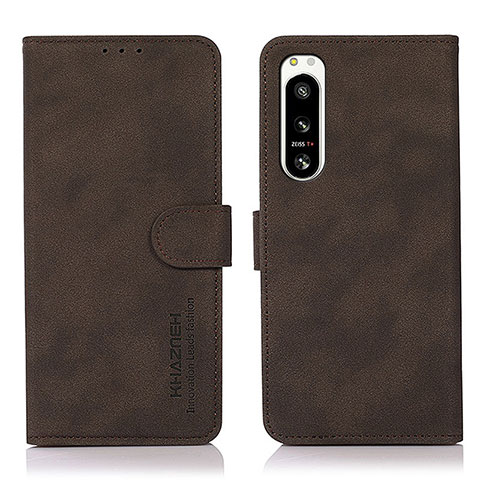 Funda de Cuero Cartera con Soporte Carcasa D08Y para Sony Xperia 5 IV Marron