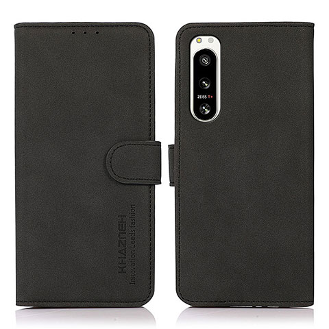 Funda de Cuero Cartera con Soporte Carcasa D08Y para Sony Xperia 5 IV Negro