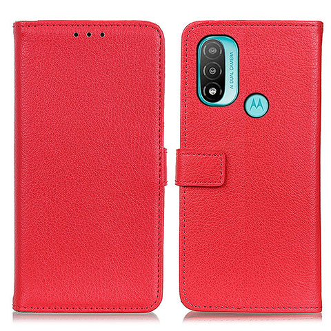 Funda de Cuero Cartera con Soporte Carcasa D09Y para Motorola Moto E30 Rojo