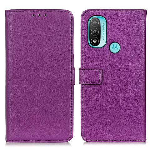 Funda de Cuero Cartera con Soporte Carcasa D09Y para Motorola Moto E40 Morado