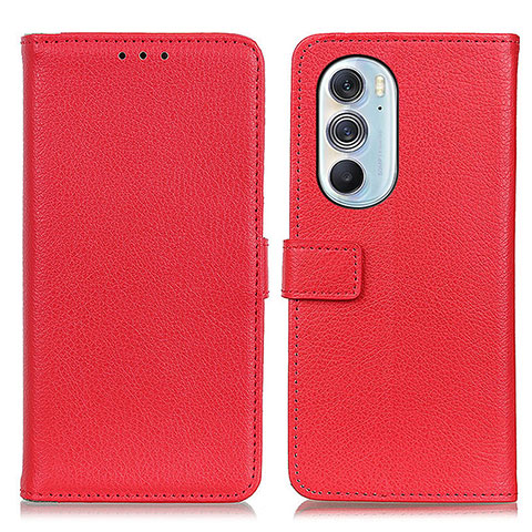 Funda de Cuero Cartera con Soporte Carcasa D09Y para Motorola Moto Edge 30 Pro 5G Rojo