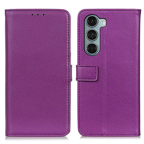 Funda de Cuero Cartera con Soporte Carcasa D09Y para Motorola Moto Edge S30 5G Morado