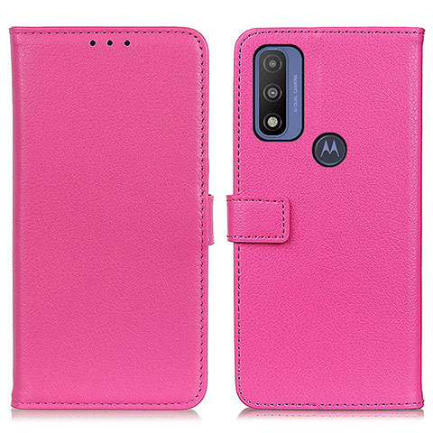 Funda de Cuero Cartera con Soporte Carcasa D09Y para Motorola Moto G Pure Rosa Roja