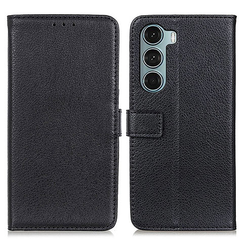 Funda de Cuero Cartera con Soporte Carcasa D09Y para Motorola Moto G200 5G Negro