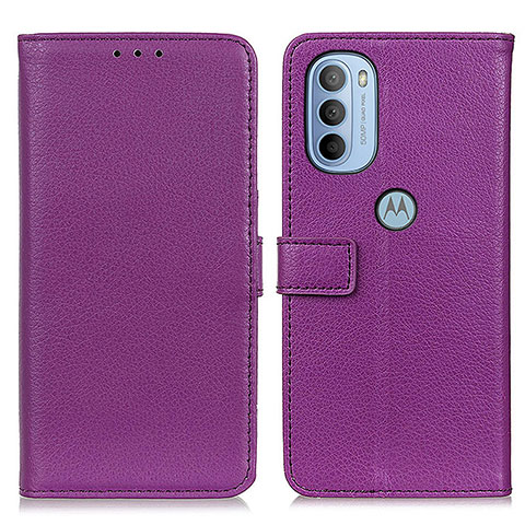 Funda de Cuero Cartera con Soporte Carcasa D09Y para Motorola Moto G31 Morado