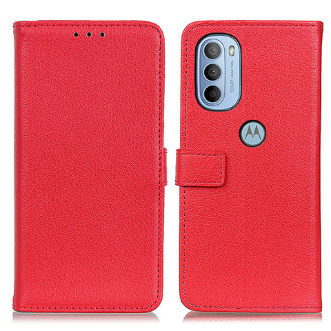 Funda de Cuero Cartera con Soporte Carcasa D09Y para Motorola Moto G31 Rojo