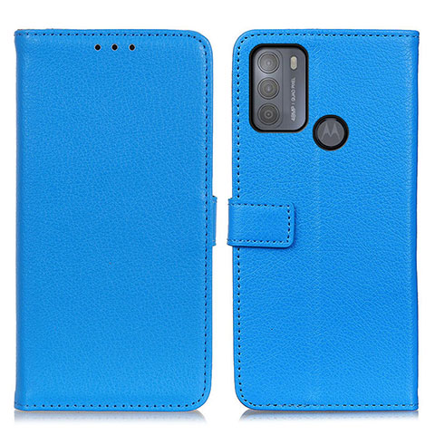 Funda de Cuero Cartera con Soporte Carcasa D09Y para Motorola Moto G50 Azul Cielo