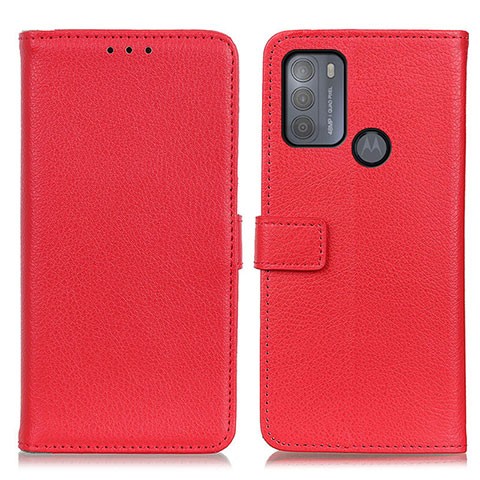 Funda de Cuero Cartera con Soporte Carcasa D09Y para Motorola Moto G50 Rojo