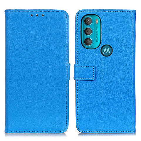 Funda de Cuero Cartera con Soporte Carcasa D09Y para Motorola Moto G71 5G Azul Cielo