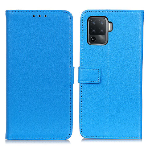 Funda de Cuero Cartera con Soporte Carcasa D09Y para Oppo A94 4G Azul Cielo