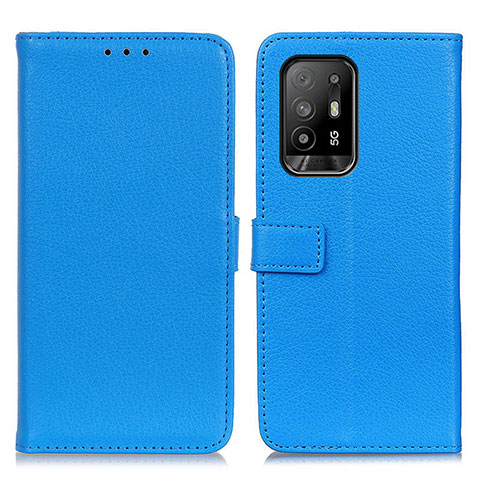 Funda de Cuero Cartera con Soporte Carcasa D09Y para Oppo A94 5G Azul Cielo