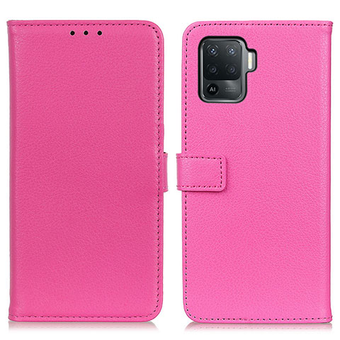 Funda de Cuero Cartera con Soporte Carcasa D09Y para Oppo Reno5 Lite Rosa Roja