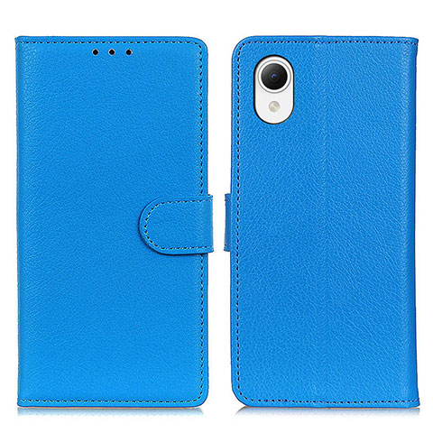 Funda de Cuero Cartera con Soporte Carcasa D09Y para Samsung Galaxy A23e 5G Azul Cielo