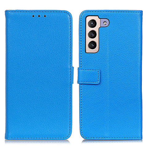 Funda de Cuero Cartera con Soporte Carcasa D09Y para Samsung Galaxy S21 5G Azul Cielo